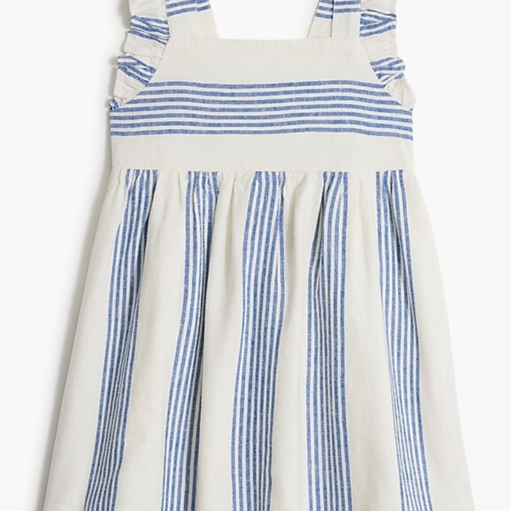 Crewcuts Girls' linen-blend dress with ruffle straps